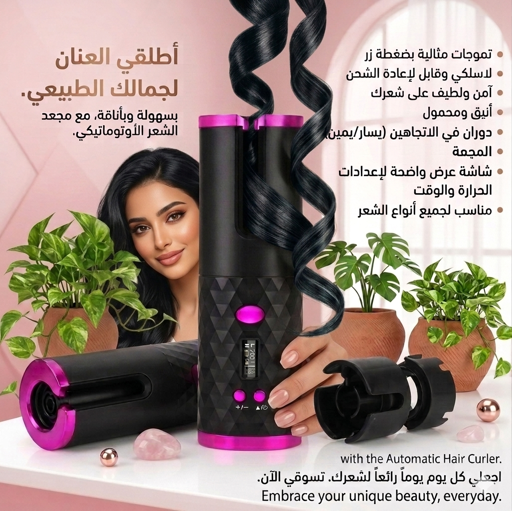 جهاز تجعيد الشعر التلقائي اللاسلكي / Cordless automatic hair curler
