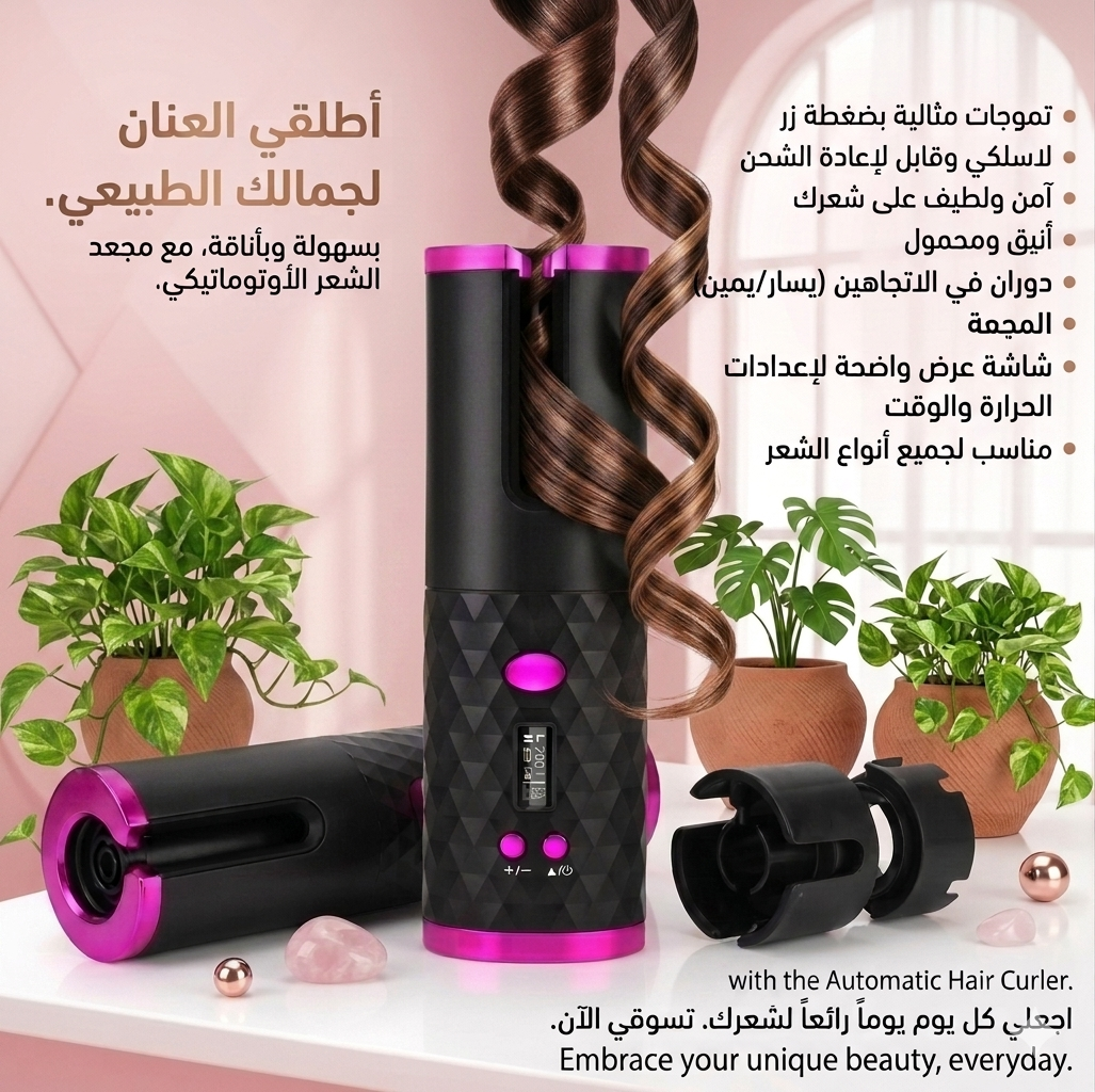 جهاز تجعيد الشعر التلقائي اللاسلكي / Cordless automatic hair curler